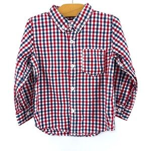 Pumpkin Patch Checkered Button Down Shirt - Red, Blue, White